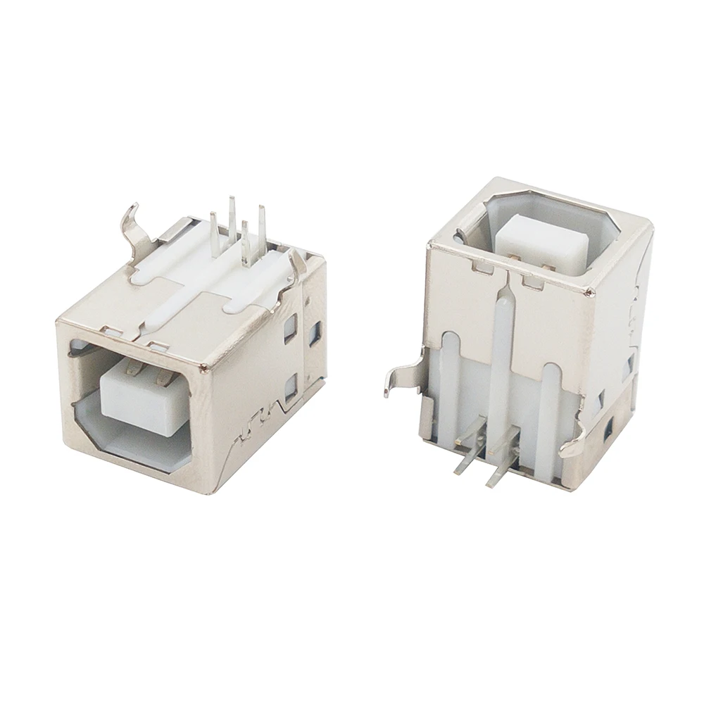 10PCS Print port USB Connector 4Pin female socket Type B square port 4PIN White usb2.0 DIP