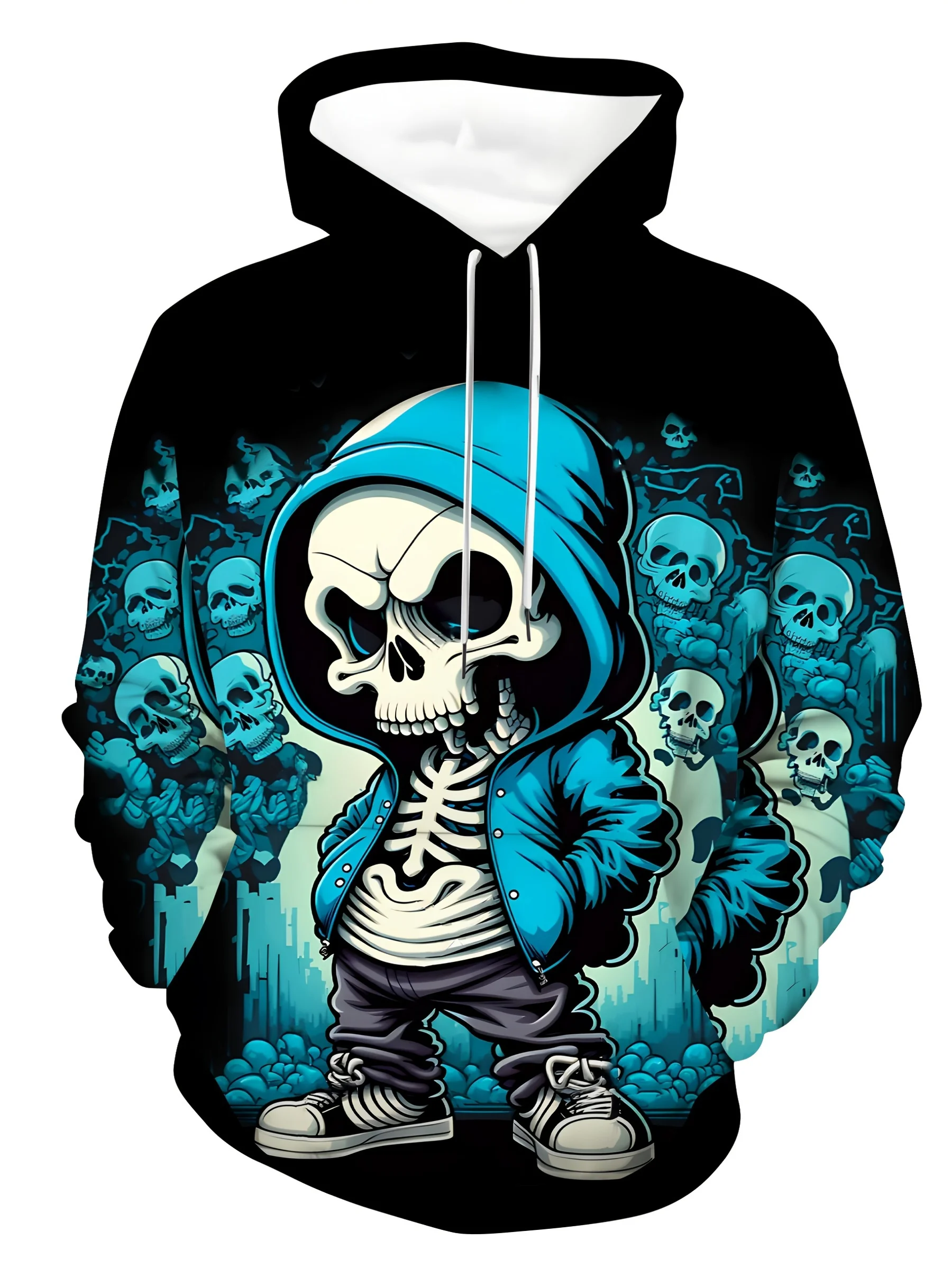 New model: men’s hooded long-sleeve loose-fitting casual printed basic sweatshirt. Perfect for young people in spring, summer, a