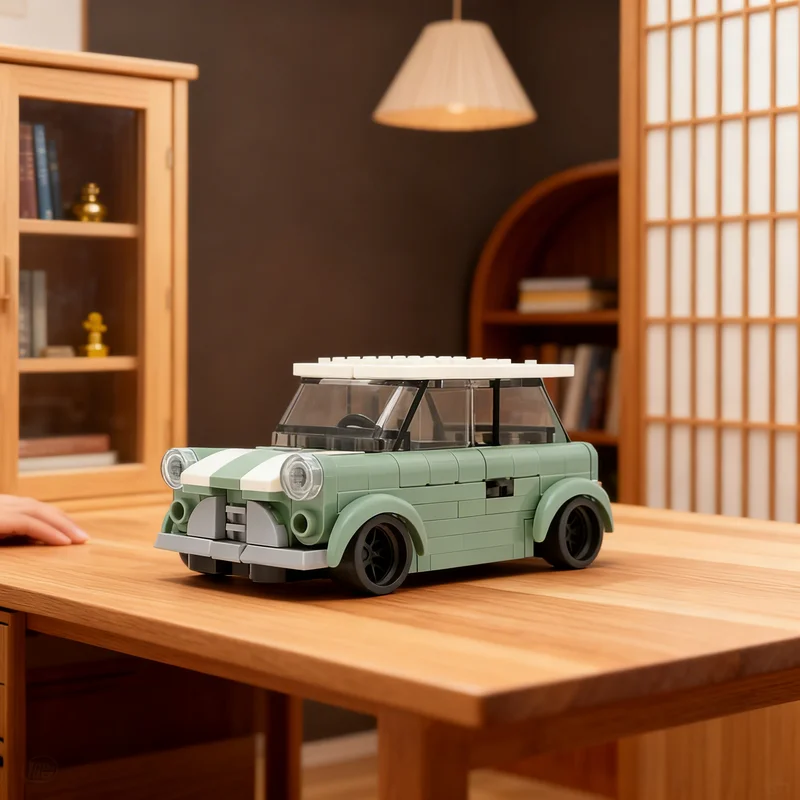 138pcs MOC MINI Cooper S City Champions Model Building Blocks Construction Assemble Craft Birthday Education Display Collection