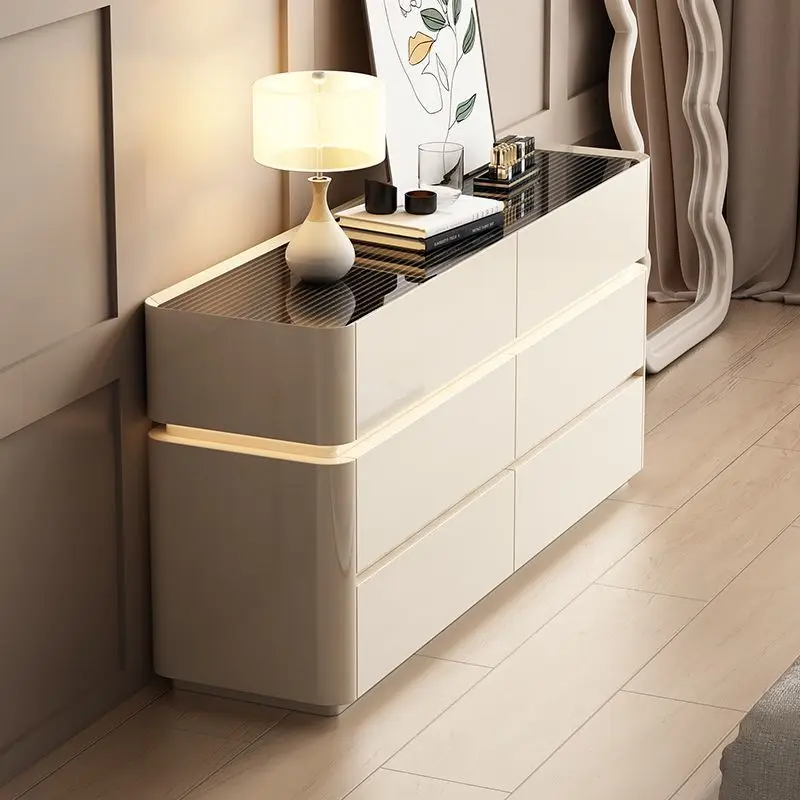 

New smart chest cabinet with lamp, high-end bedroom locker, living room wall integrated storage cabinet five or eight buckets