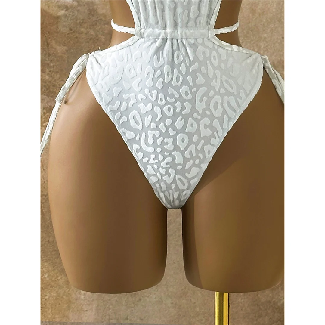XS - L, tiefes V-Ausschnitt-Design, Leopardenmuster, Damen-Badeanzug, einteiliger Badeanzug, Damen-Badebekleidung mit Ausschnitten, Wickel-Badeanzug, Badeanzug, Modell V8077. – Detail 13