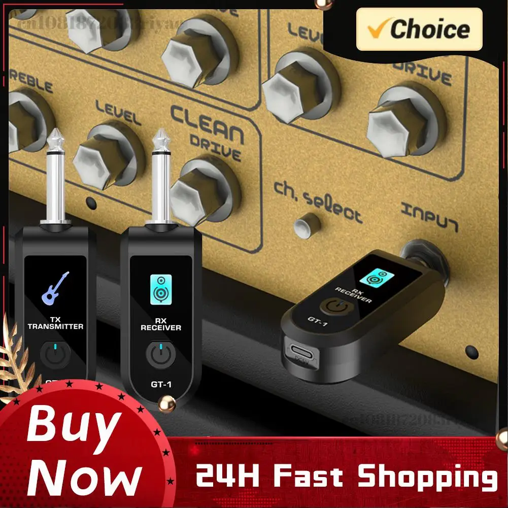 2.4G Wireless Guitar Transmitter Receiver with Precise Sound 30-50M Launcher Receiver Guitar System for Bass Electric Instrument