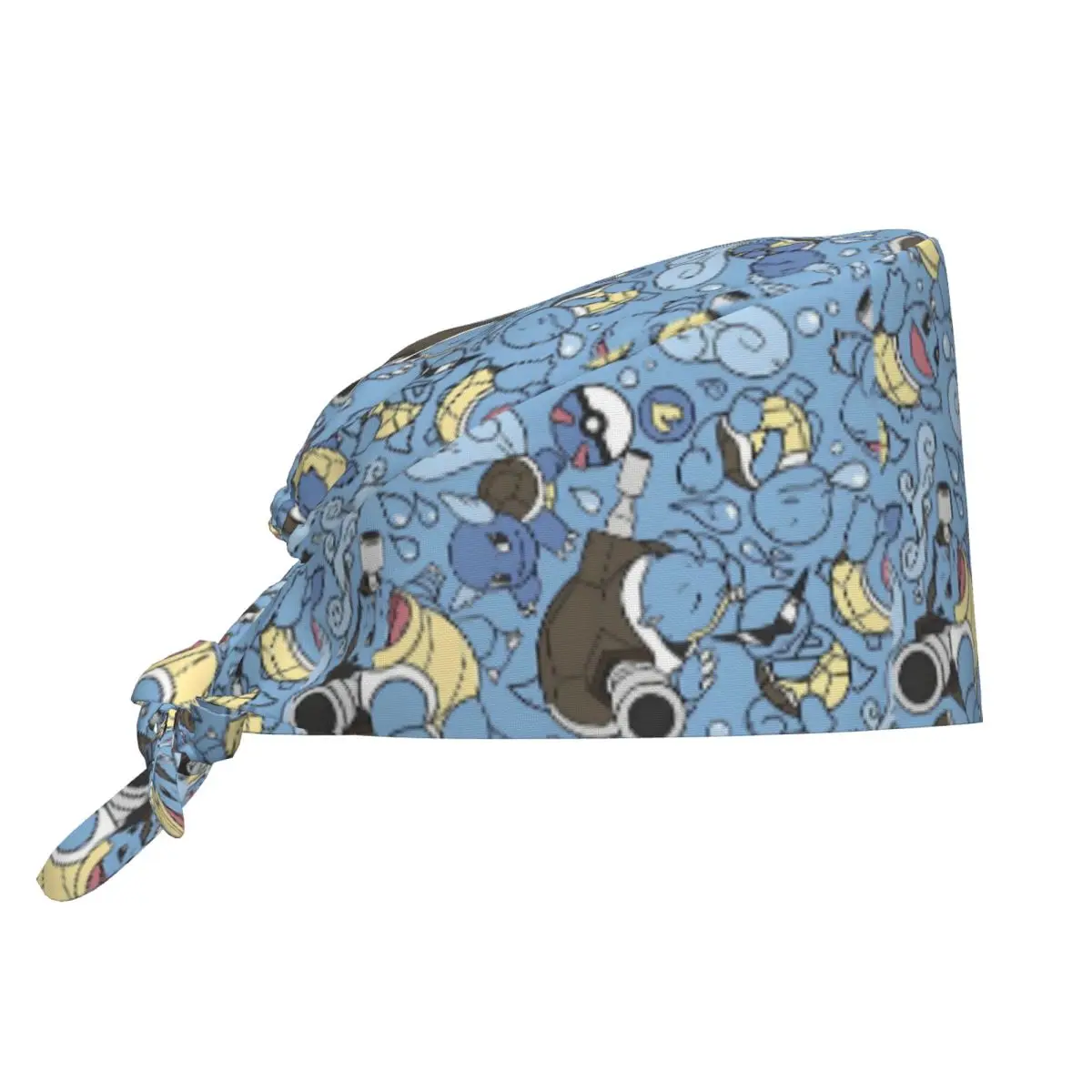 Custom Cartoon S-Squirtle Movie Scrubs Cap Surgical Hats Women Men B-Blastoise Operating Room Cap Nursing Cap Lab Works Hat