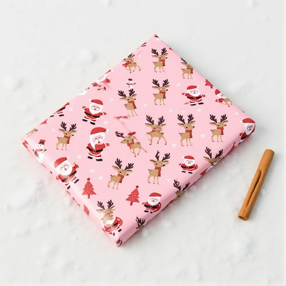 50x70cm Christmas Gift Wrapping Paper Santa Claus Snowman Xmas Tree Pattern Flower Bouquet Packaging DIY Craft Decoration Paper