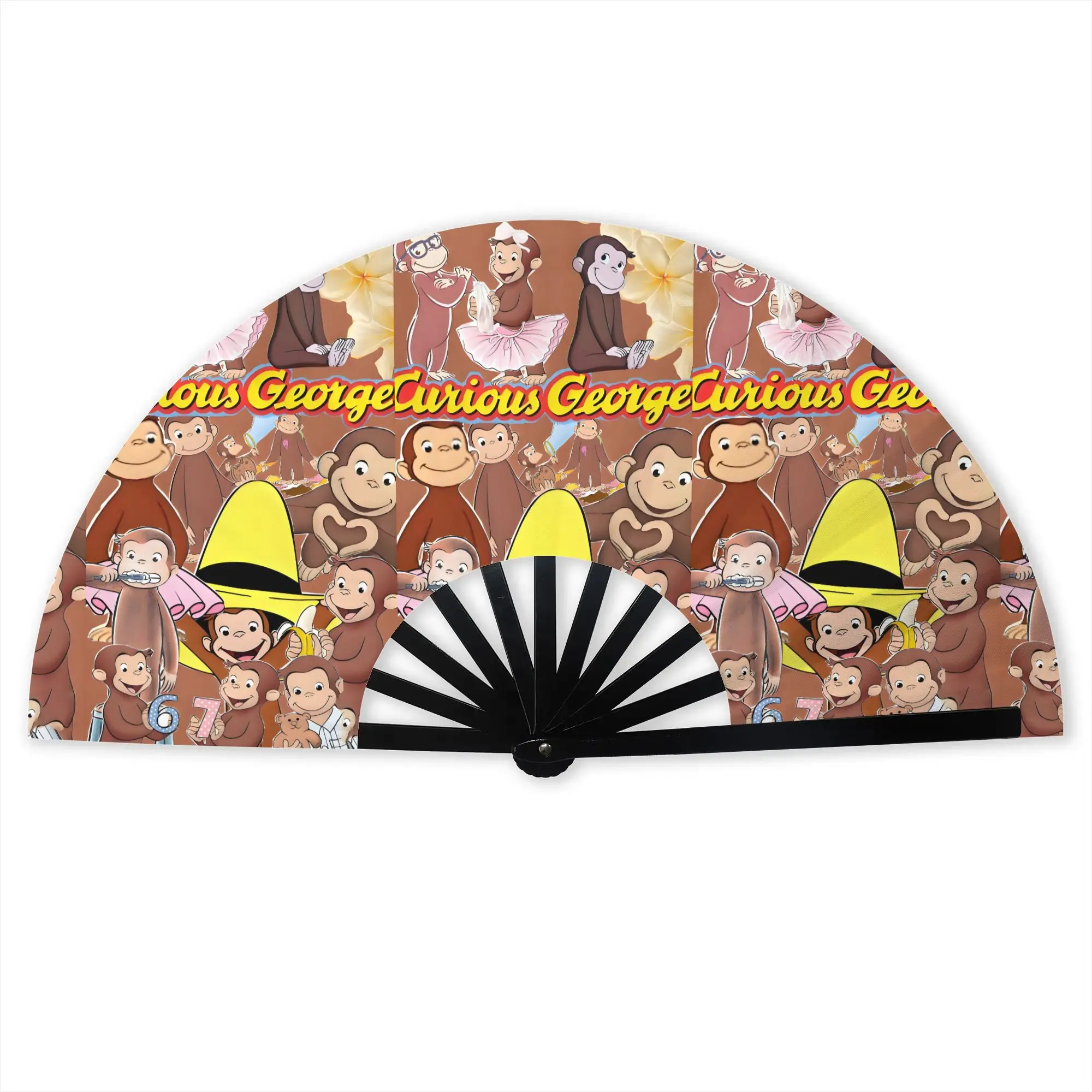 C-Curious G-Georges Comic Traditional Folding Fan Oriental Art Animation  High-Quality Fans Gift Classic Decorative Hand Fan