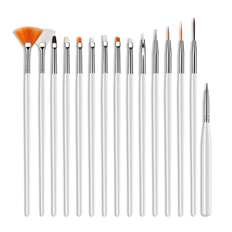 Kit profissional de design de manicure, Nail Art Brush Set, Acrílico UV Gel unha polonês, Caneta para Striping Liquid Powder