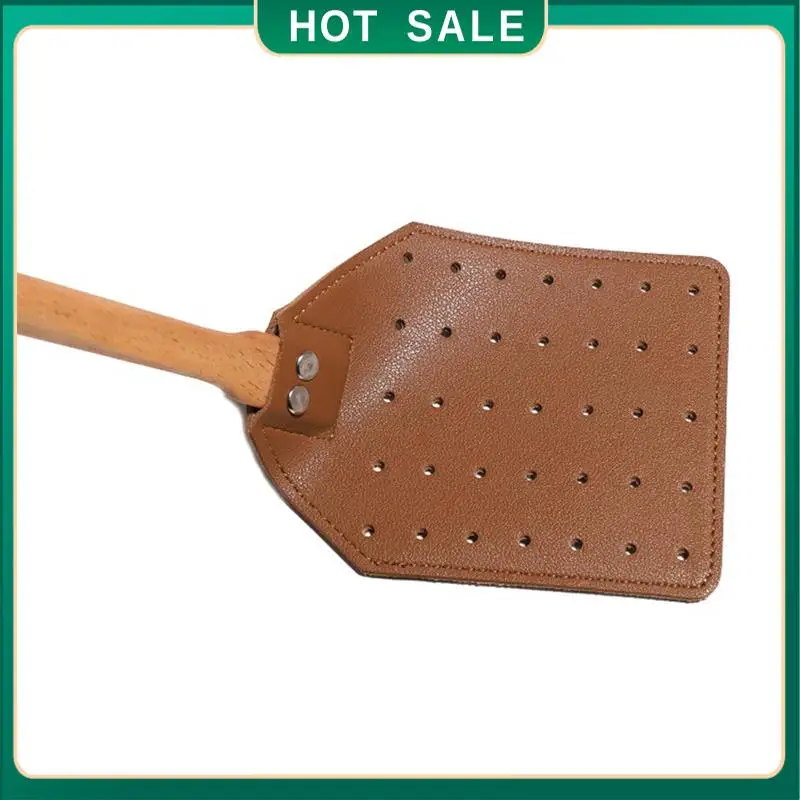 

My Home 2PCS Leather Fly Swatter With Long Wood Handle Sturdy Flyswatter For Indoor And Outdoor Rustic Swatter