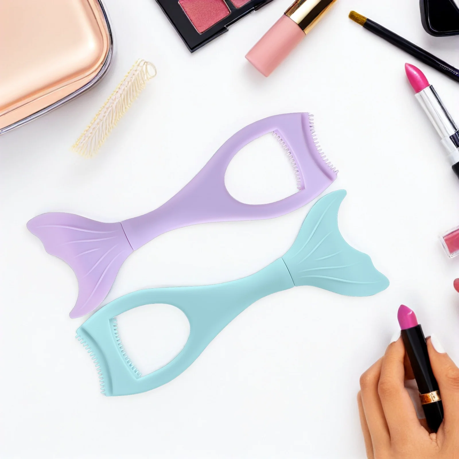 3 pezzi mascara scudo pettine per ciglia strumento protezione per trucco a forma di sirena per applicazione ciglia accessorio di bellezza quotidiano e