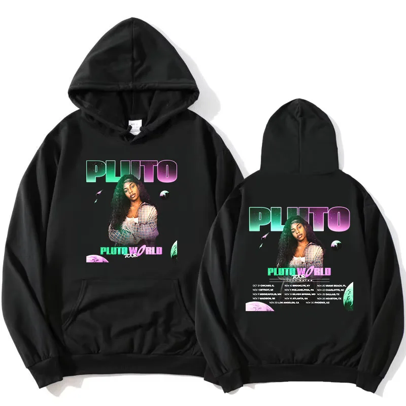 PLUTO WORLD Tour 2025 Hoodies Mode Zanger Grafische Afdrukken Sweatshirts Lange Mouw Herfst Truien Met Capuchon Streetwear Vrouwen