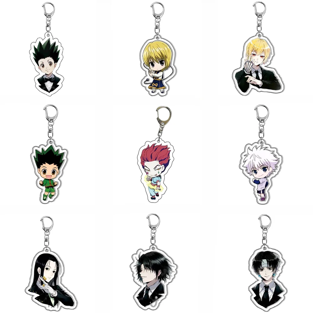 

Hunter GON FREECSS Anime Keychains Killua Zoldyck Kurapika Keyrings Hisoka Baji Bag Tag Cos Accessory