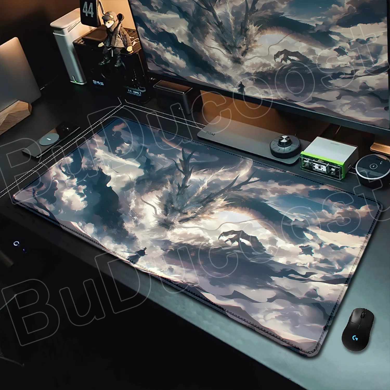 Dragon and Swordsman Mouse Pad Gaming Pc Accessories Laptop Computer Speed Rubber HD Gamer Keyboard Table Mats Big Mousepad Gift