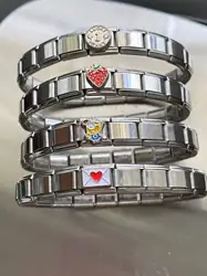 New Women's Jewelry Italian Elastic Charm Bracelet Fashion Italian Links 9mm Width Bracelet Stainless Steel Jewelry DIY Making