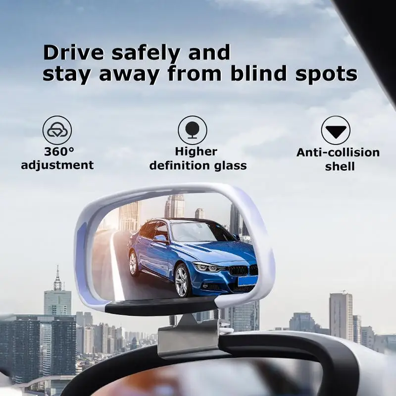 

Car Blind Spots Mirrors Car Auxiliary Wide Angle Mirrors 360 Degree Adjustable Blind Looking Mirrors For Car Wide Angle Rear