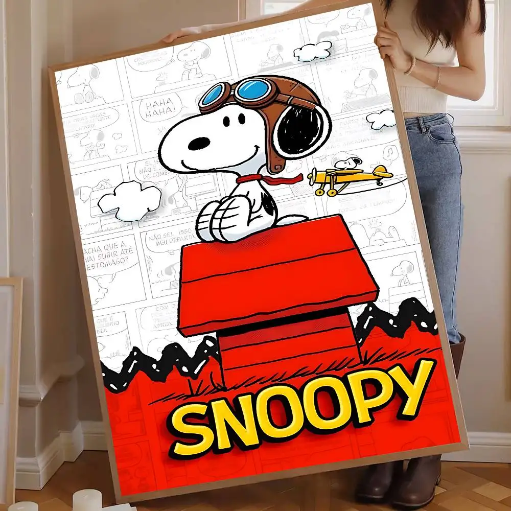 Cartoon Comics S-Snoopy Classic Vintage Posters Decoracion Painting Wall Art White Kraft Paper Kawaii Room Decor