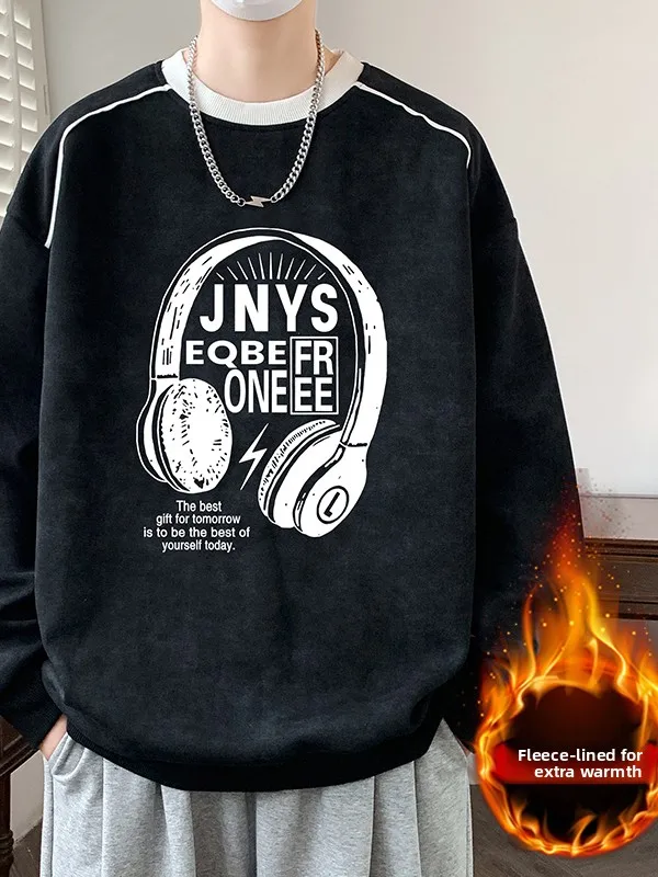 

Thiened Fce round Ne Sweatirt Long Sve Inner Wear for Teens Students Casual Faion Warm Winter Top Breathable An...