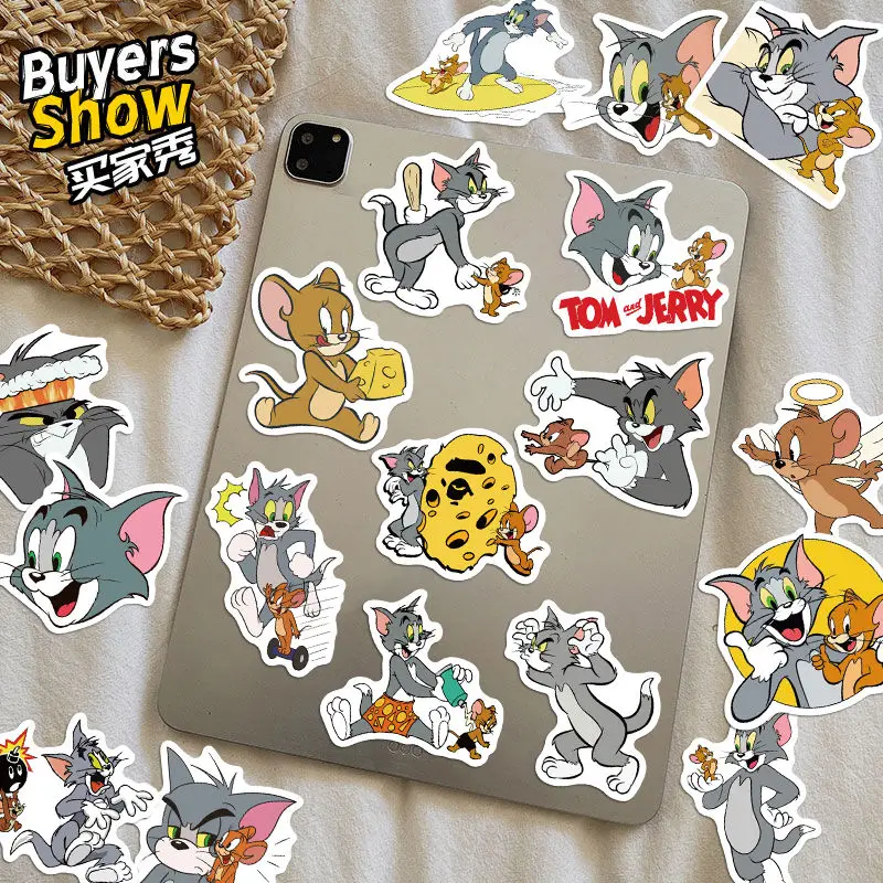 Cute Cartoon Tom Cat and Jerry Mouse Graffiti Stickers Laptop Phone Scrapbook Diary Luggage Stationery Sticker Kid Girl Toy gift