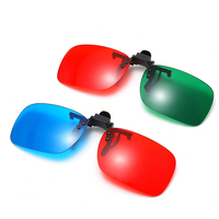 1PC Red Blue Green 3D Glasses Black Frame For Dimensional Anaglyph Movie TV Glasses For 3D Movies
