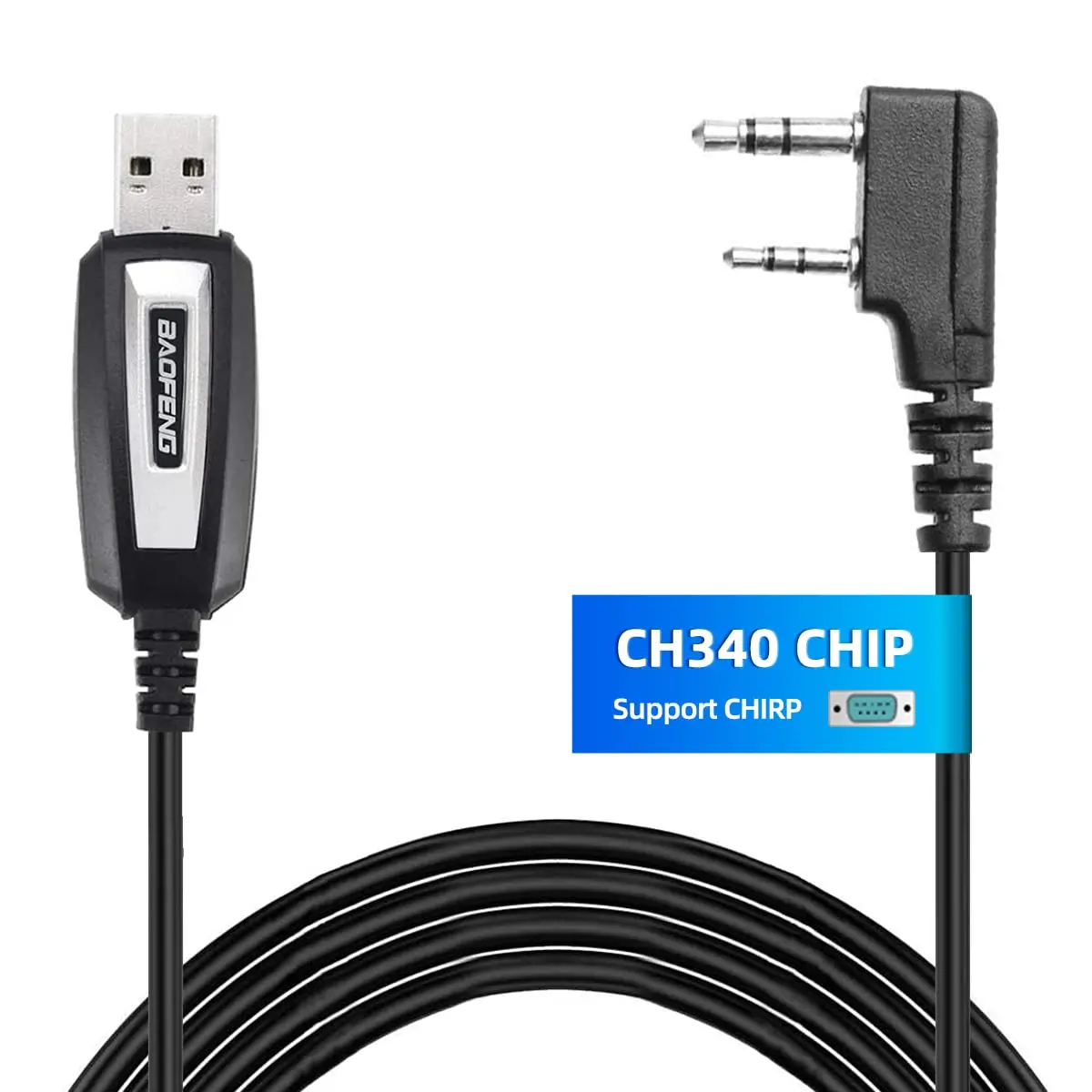 USB Programming Cable CH340 Chip Compatible With Driver CD for BaoFeng UV-5R BF-F8HP 5RM UV-21R GMRS UV-5G Plus GM-15PRO GM-5RH