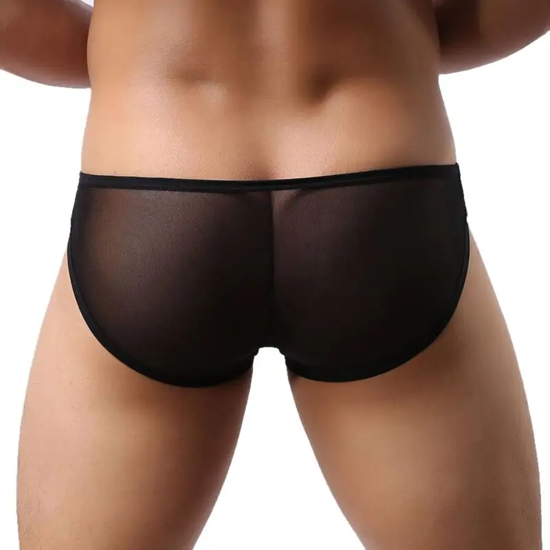 Brave Person Calzoncillos de tiro bajo de malla transparente para hombre, ropa interior con bolsa de cobertura baja, calzoncillos atrevidos Gay, calzoncillos sexis transparentes y cómodos