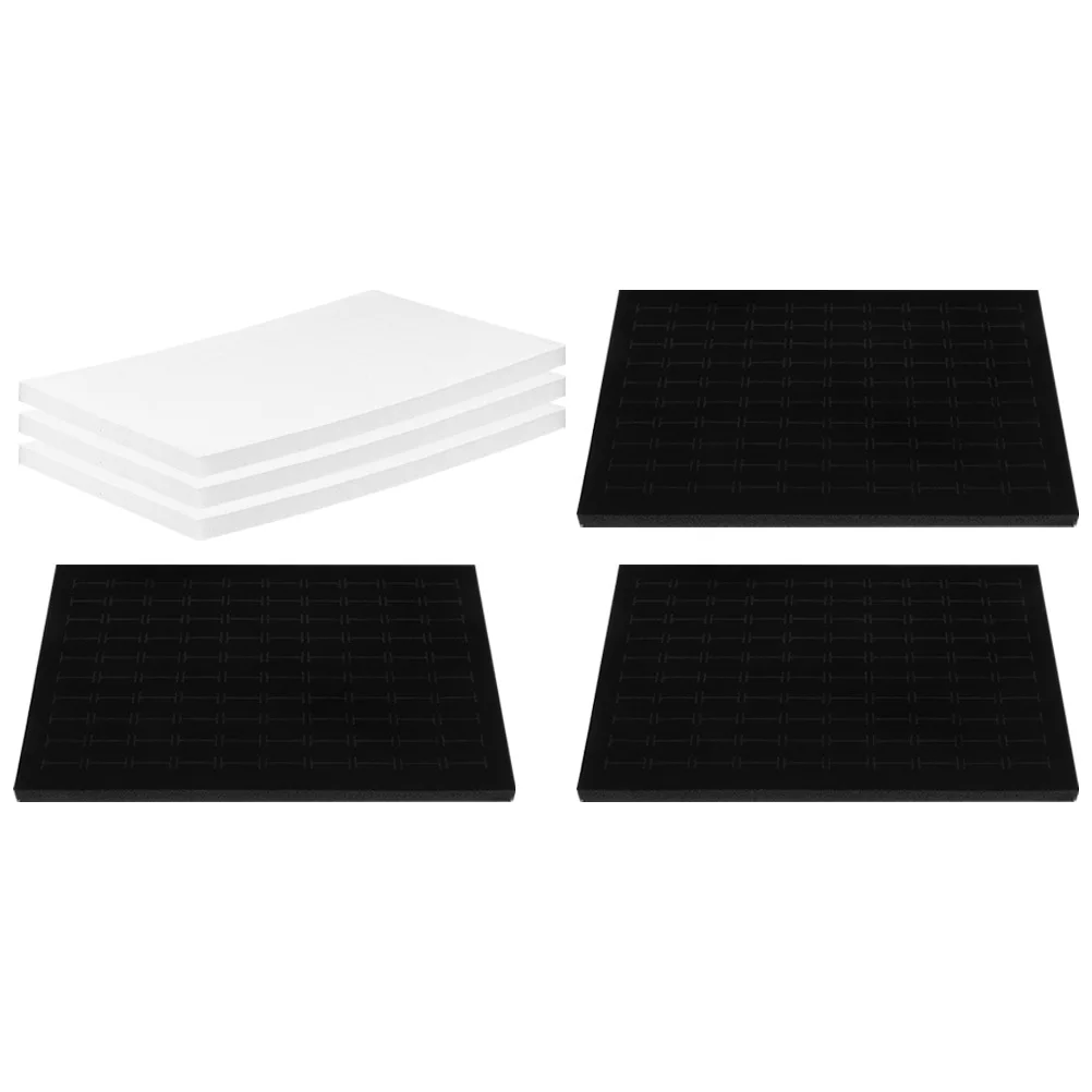 6 قطعة صندوق مجوهرات إدراج منصات الإسفنج القرط عرض الحصير حلقة صينية العرض درج منظم معرض المجوهرات إدراج #3