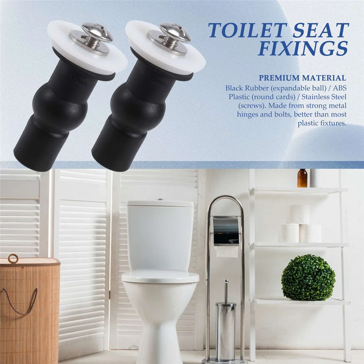 جديد 4 حزمة مسامير مقعد المرحاض مفصلات مقعد المرحاض الترباس توسيع المطاط العلوي المكسرات المسمار المثبتات إصلاح مرحاض تركيبات ثقب أعمى