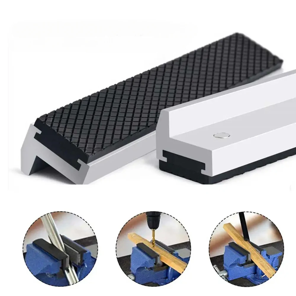 3/4/5/6/8 Inch Bench Vise Pad Magnetic Vice Jaws Protective Cover Aluminum Anti-Slip Mat Multipurpose Protector for Metal Vice image 2