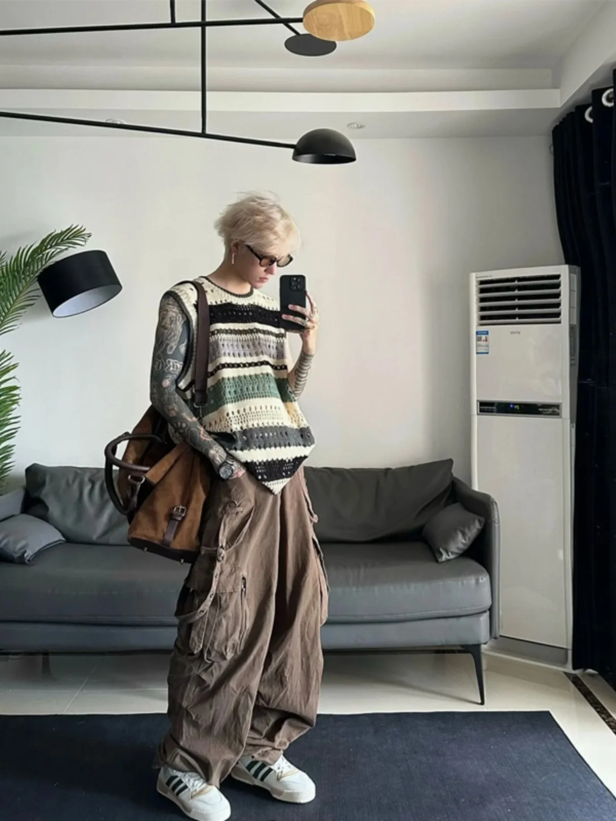 

American High Street Style Men's Summer Casual Oversize Straight Leg Workwear Pants Loose Fit Youthful Energy Look