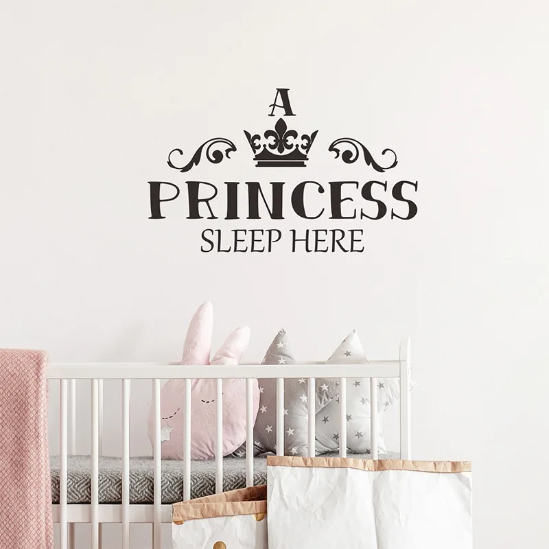 Princess Sleep Here Wall Sticker For Girl's Room Background Decoration Wallpaper Home Decor Kids Bedroom Self-adhesive Decals - Image 6