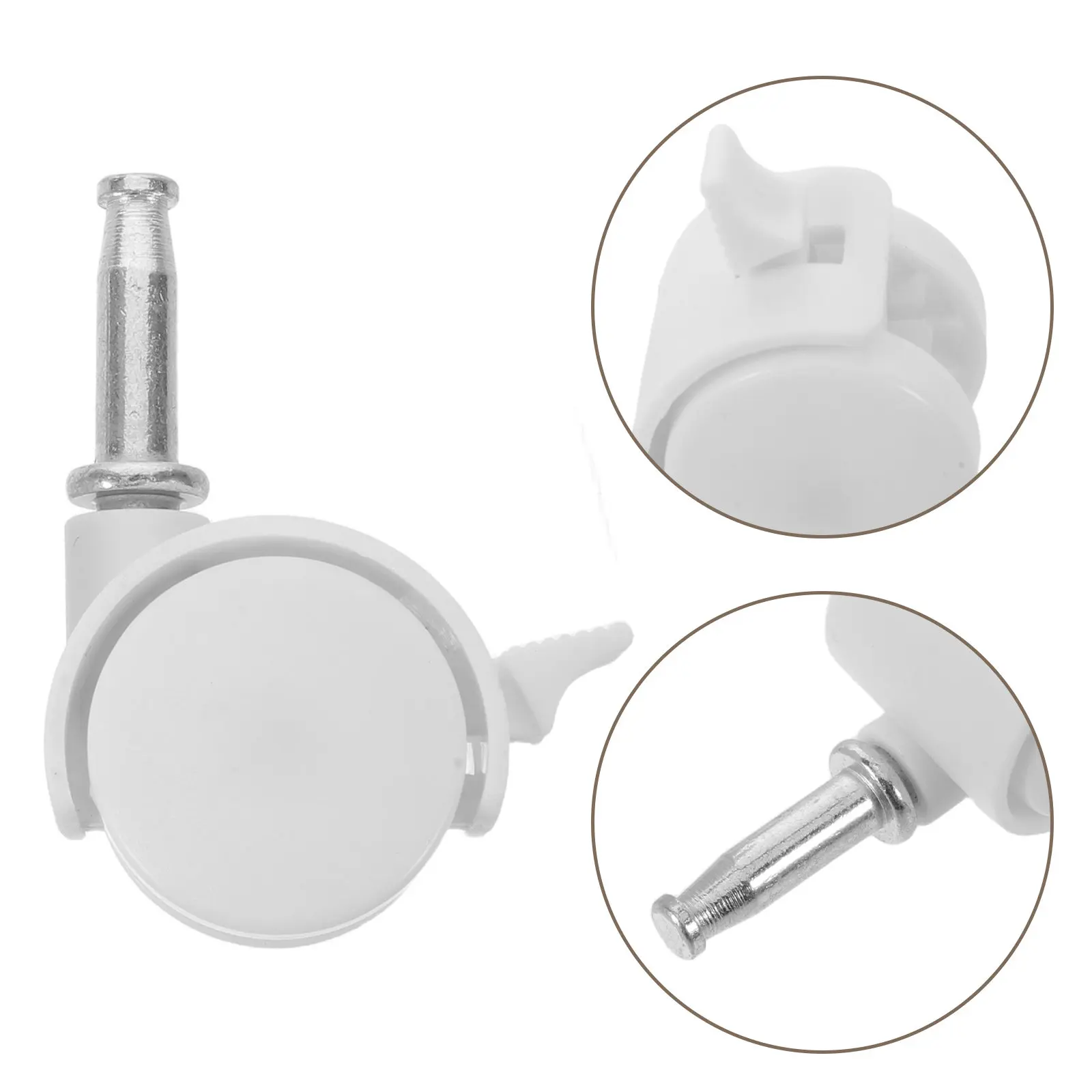 4Pcs Furniture Roller Wheels White Swivel Caster Set Replacement Chair Wheels for Office Computer Desk Mobile Trolley