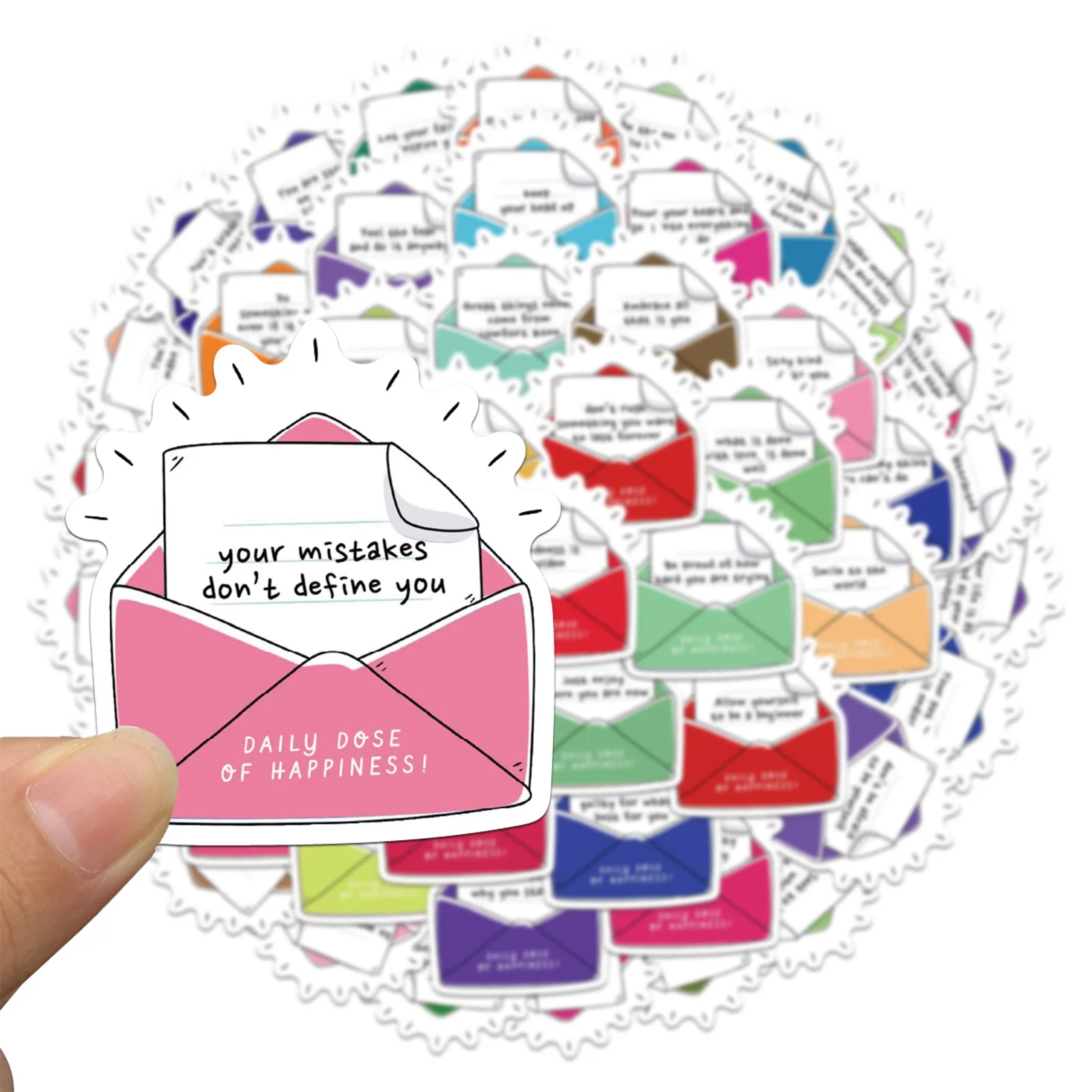 50 قطعة جرعة يومية من السعادة ملصق دفتر الكتابة على الجدران حافظة الحيوانات الأليفة المحمول الأمتعة الهاتف ورقة الثلاجة ملصقات الإبداعية ذاتية الصنع ﻿