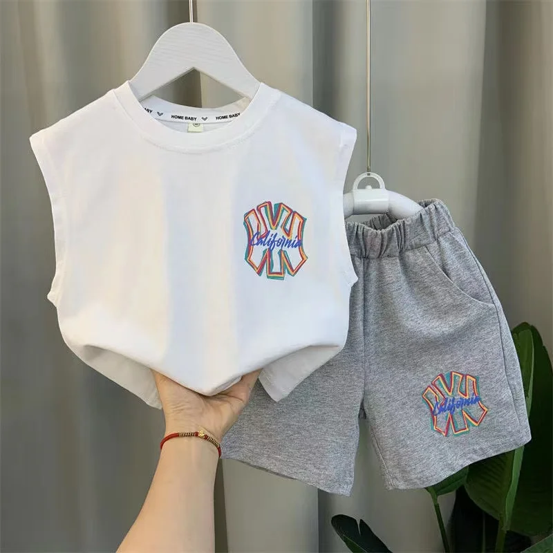 Spring Autumn Long Sleeve Letter Print T-shirt And Pants 2Piece Baby Boys Clothes Set Kids 1 2 3 4 Years Old Casual Girl Outfits