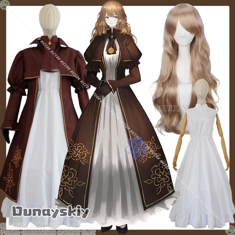 Disfraz de Catherine Cosplay Anime Game Limbus Company {Anna zhang Online} Estilo palaciego vintage Vestido marrón dulce lolita Halloween