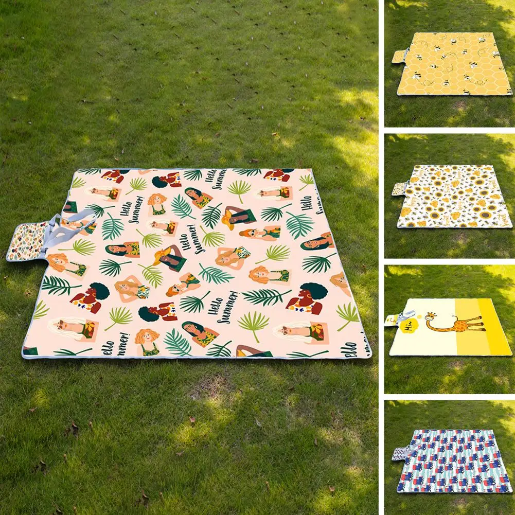 Picnic Mat Sandproof Large Space Foldable Printed Multifunctional Moistureproof Oversized Outdoor Waterproof Durable Picnic Blan