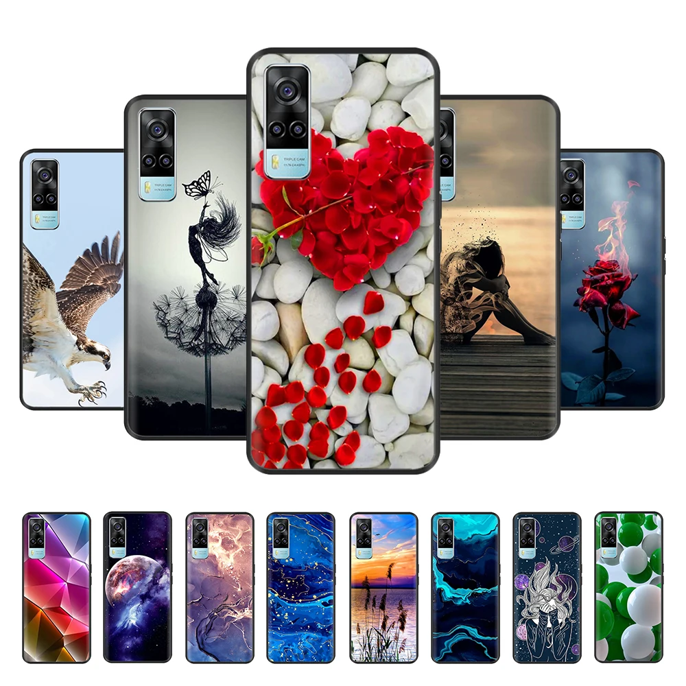 Para Vivo Y53S funda de silicona TPU suave a prueba de golpes funda de teléfono para Vivo Y53S funda Y 53S 4G 6,58 "Casa trasera Fundas