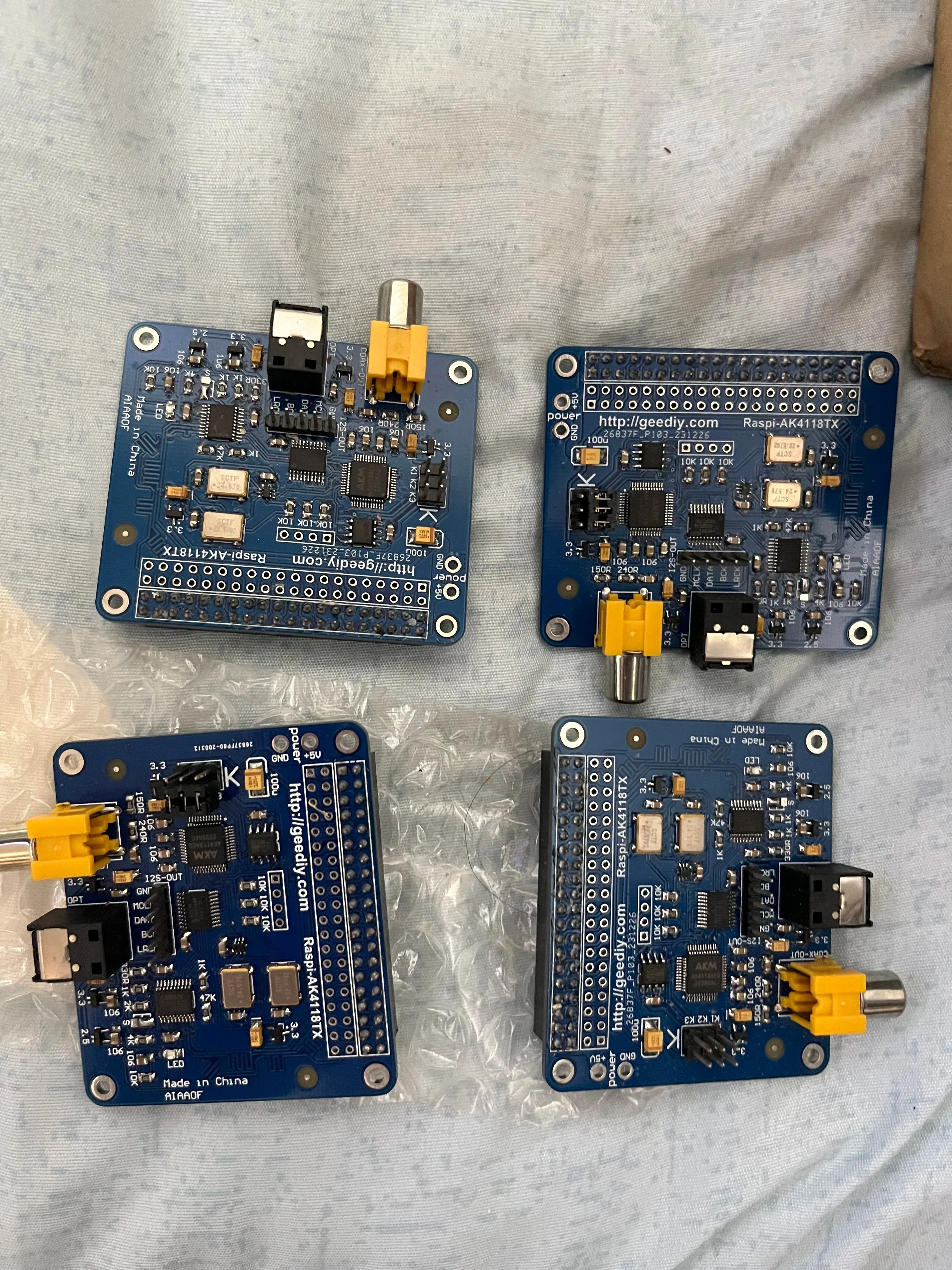 BoMasAK4118-TX Coaxial, Fiber I2S Output Board 24bit 192K Support VOLUMIO Or MOODE For Raspberry Pi 2B 3B 3B + 4B