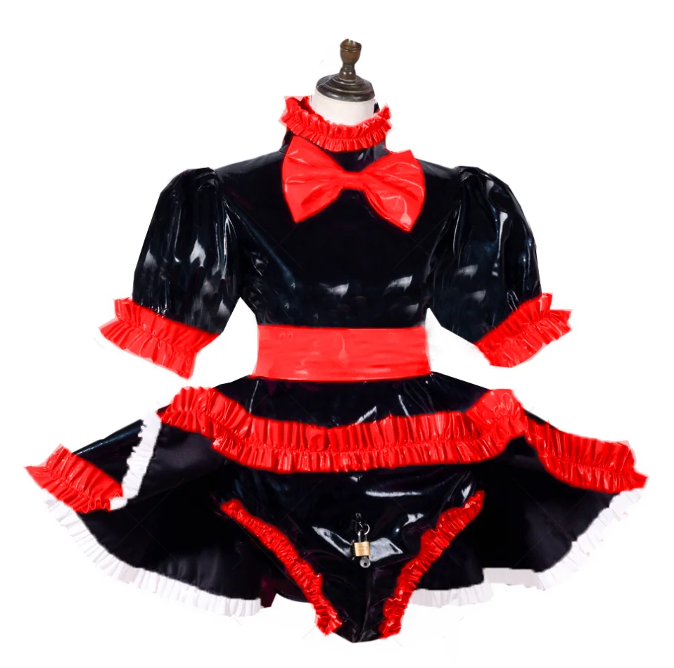 

Gothic French Sissy PVC Lockable Dress Role Play May Clothing Customization