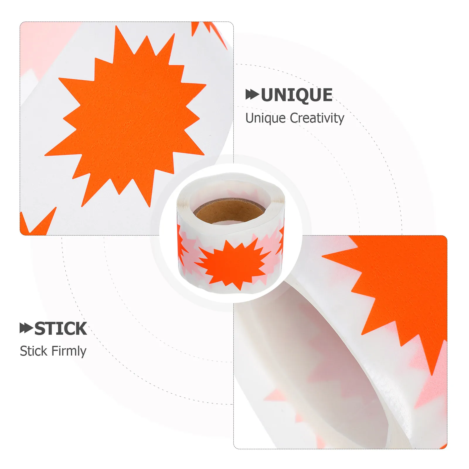 DIY Price Tags Stickers Fluorescent Explosion Shape Strong Adhesion Easy Removal Writable Surface for Retail Stores Craft Fairs