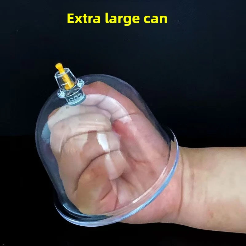 5pcs 100mm Extra Large Acupuncture Massage Cup Chest Back Vacuum Cupping Cans/wth Extract Air Gun Set