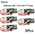5Pcs 350mah 2S T