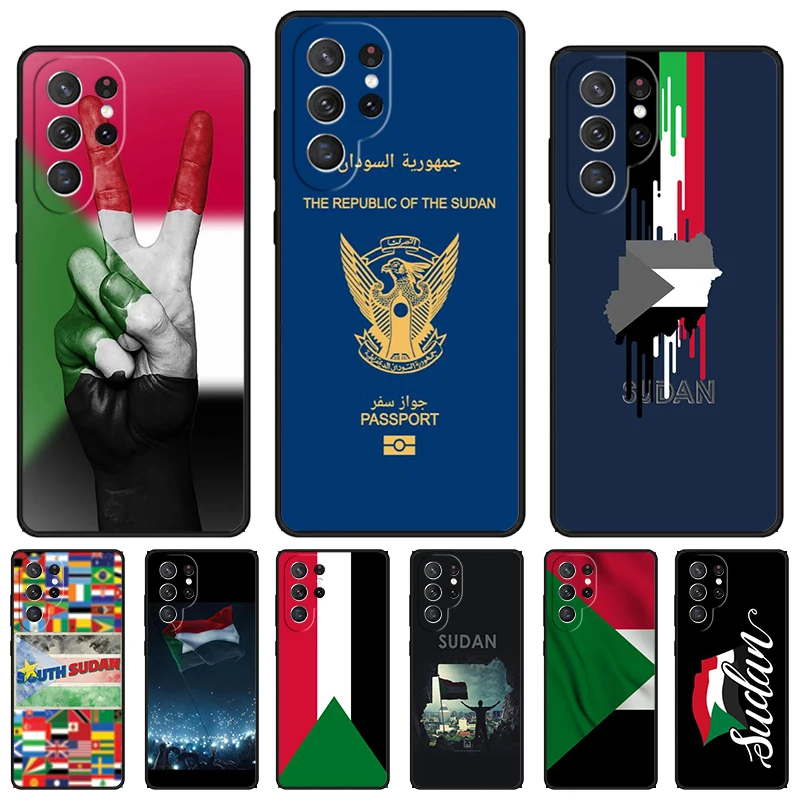 Sudan Flag phone case For Samsung Galaxy S24 S23 S22 Ultra Note 10 20 Plus S8 S9 S10 S20 S21 FE Cover