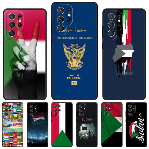 Sudan Flag phone case For Samsung Galaxy S24 S25 S23 S22 Ultra Note 10 20 Plus S20 S21 FE Cover