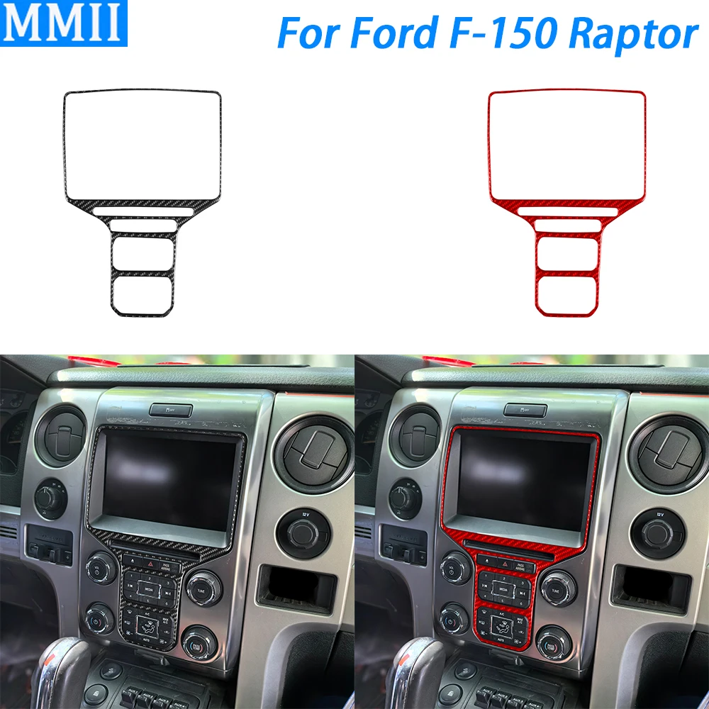 

For Ford F150 Raptor 2009-2014 Carbon Fiber Center Console Navigation Screen Panel Cover Trim Car Interior Accessories Sticker