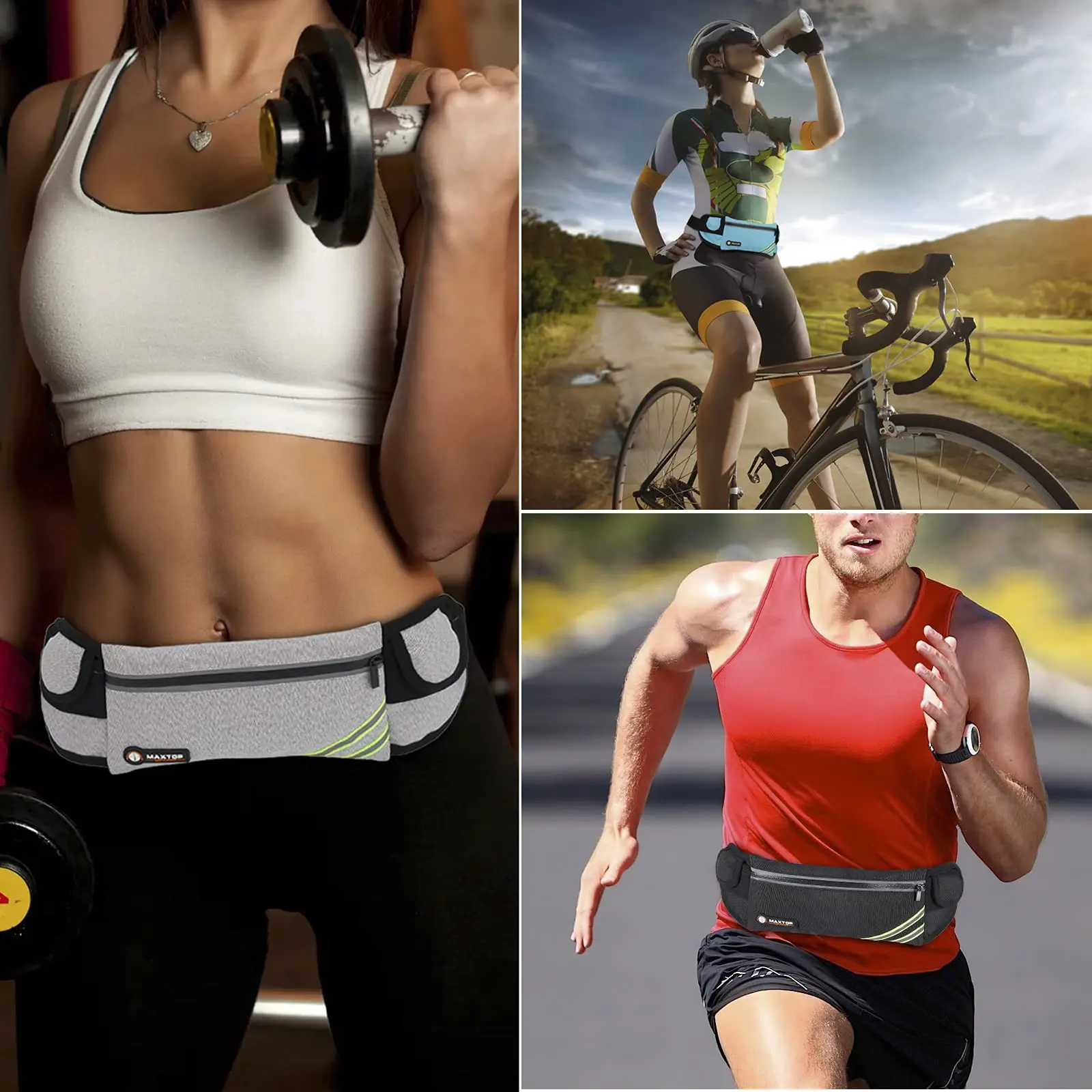 Small Running Belt Fanny Pack for Women,Jogging Phone Holder Men,Water Resistant Workout Waist Pack Bag,Reflective Belt Bag for