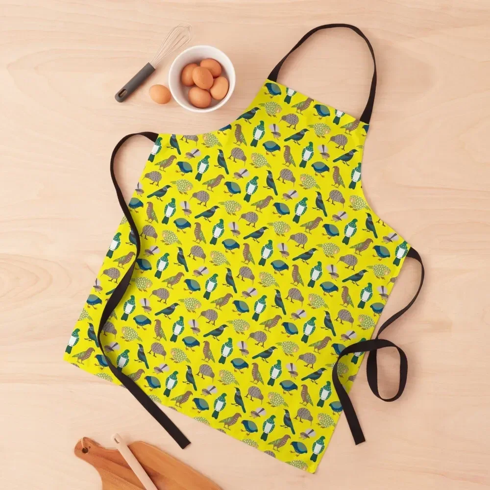 

Cute New Zealand Birds YELLOW Apron Womens Dresses Goods For Home And Kitchen Apron