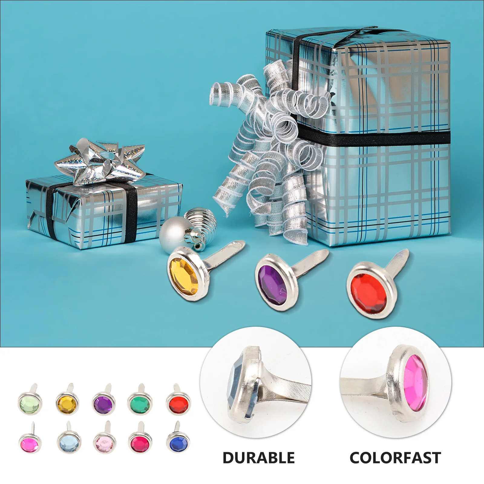 

100Pcs Acrylic Two Prong Brads Mini Round Fasteners in Pastel Colors for Scrapbooking Paper Crafts DIY Projects 8x15mm