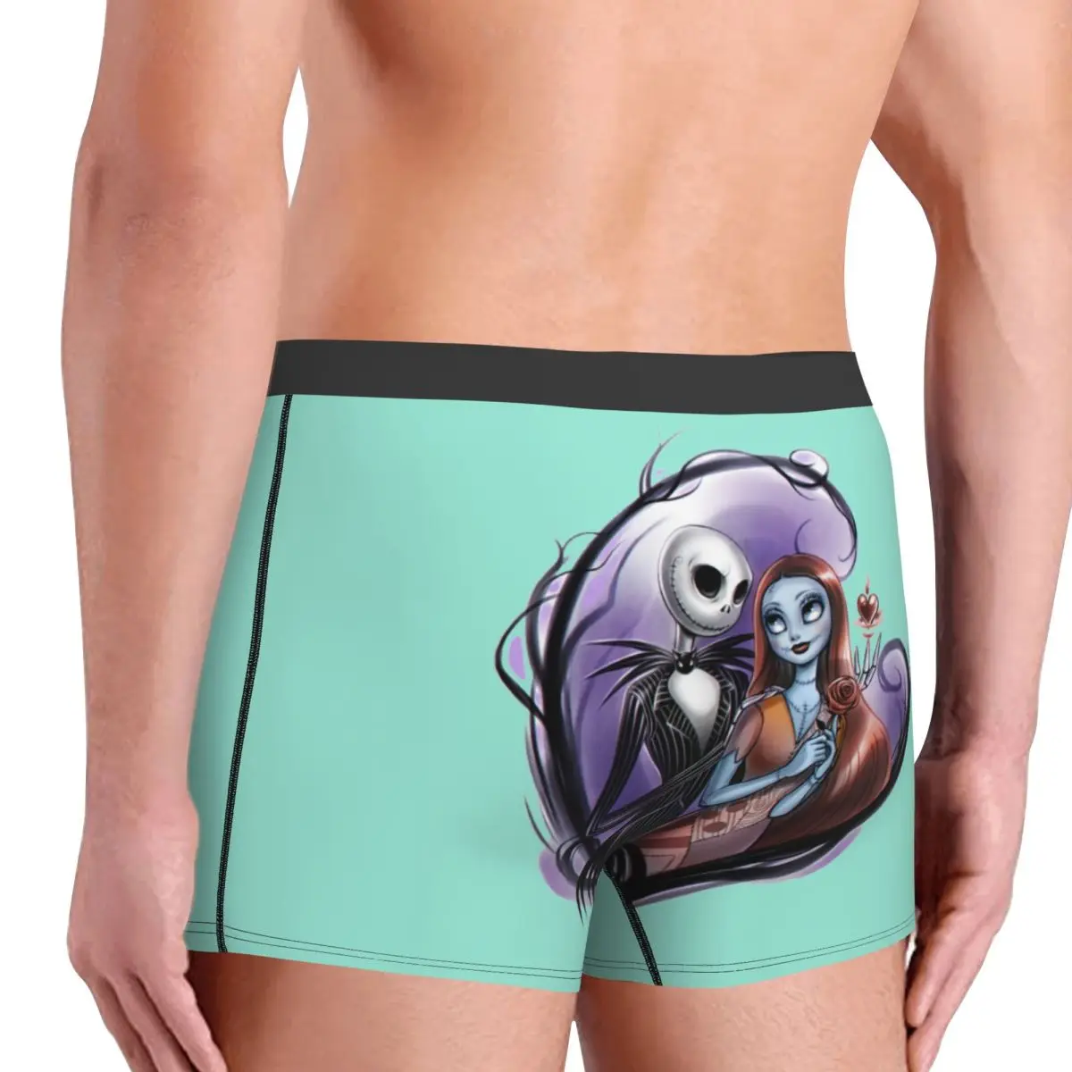 مخصص هالوين الجمجمة جاك سالي الملابس الداخلية الرجال مثير طباعة مخصصة تيم بيرتون عيد الميلاد فيلم الرعب سراويل بوكسر سراويل #4