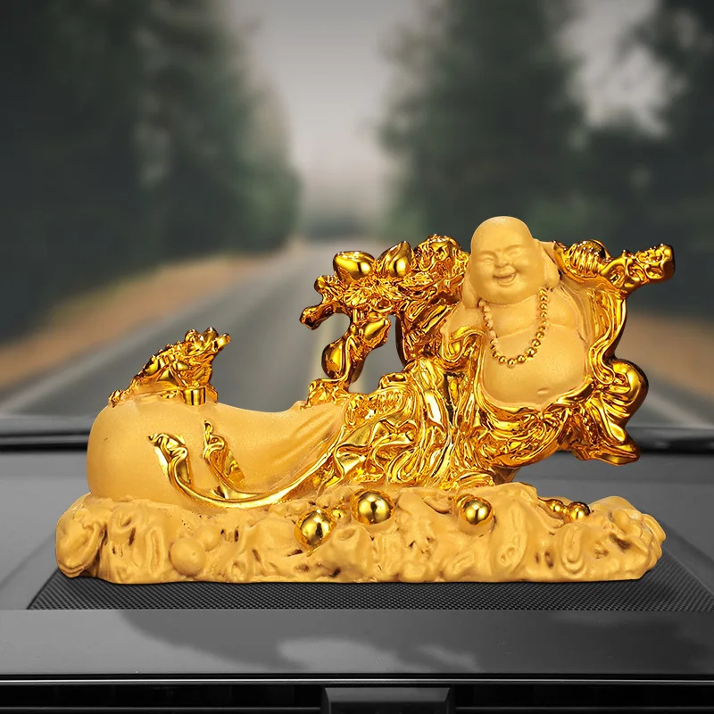 Laughing Buddha Modern Art Sculpture Crafts Maitreya Statue Resin Home Decor Accessories  Ornaments Car Decoration Gifts