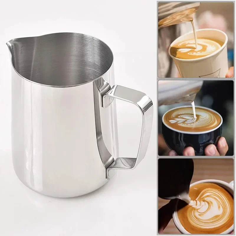 

350/600ML Coffee Milk Frothing Pitcher Jug 304 Stainless Steel Precise Scale High Quality Latte Barista Professional CafeUtensil