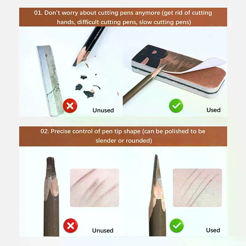 Professional Eyebrow Pencil Sharpener Sandpaper Grinding Tool Easy To Use Makeup Grinder For Creating Fine Point Make...