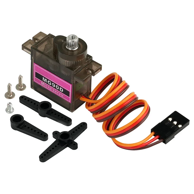 1 peça/2 peças/4cps 9g mg90d micro servo motor digital 180/270/360 graus engrenagem de metal completa brinquedos diy servos para carros/avião/modelo de robô